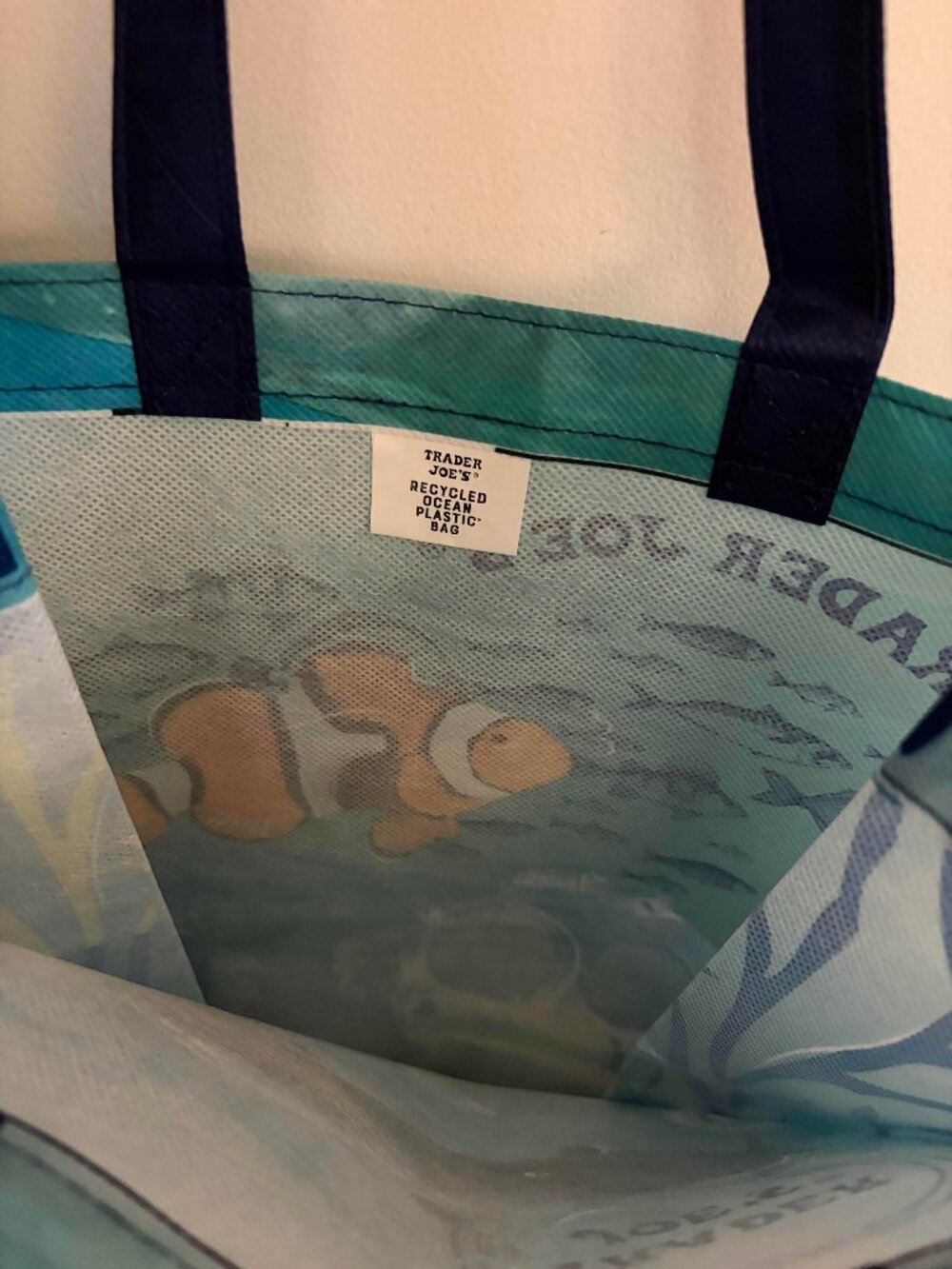 Trader Joe's Recycled Ocean Plastic shopper Tote Bag - Nemo - Picture 4 of 4